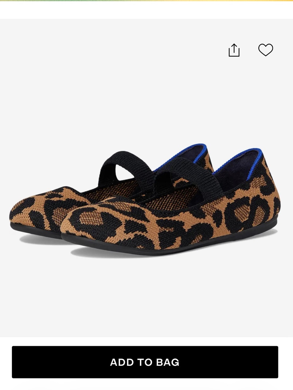 Rothy's Kids Leopard Mary Jane Flats in Brown and Black